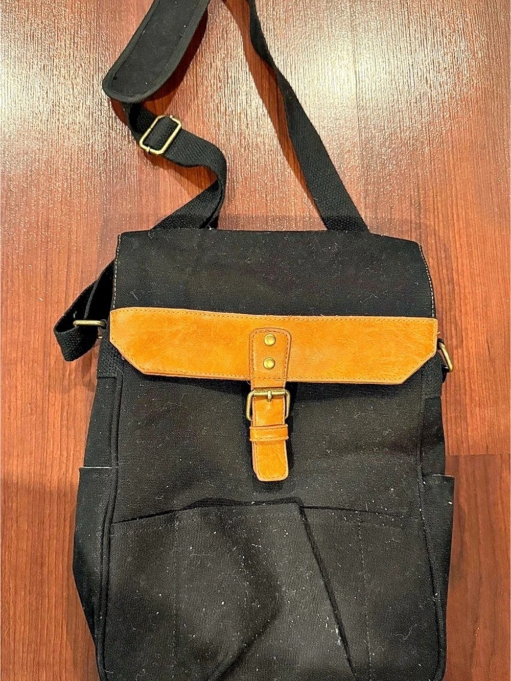 Pony Express Black Canvas Satchel Bag